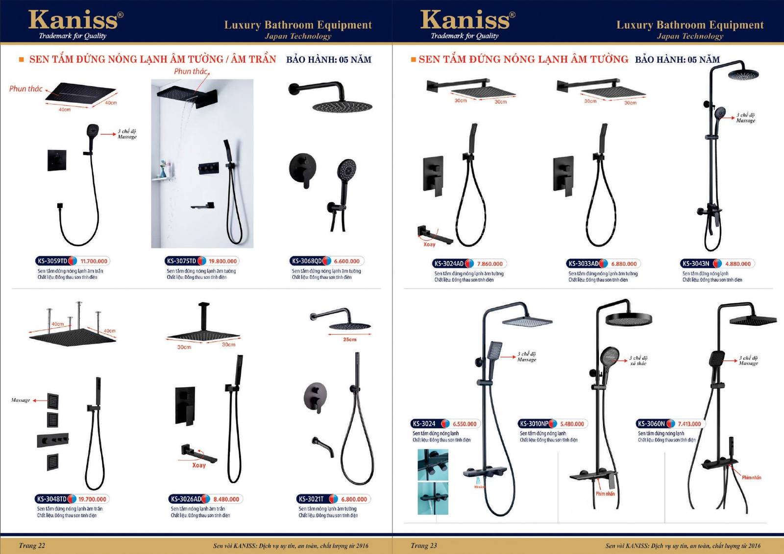 Bảng giá và Catalogue Thiết bị vệ sinh KANISS mới nhất 2025 /Page 12